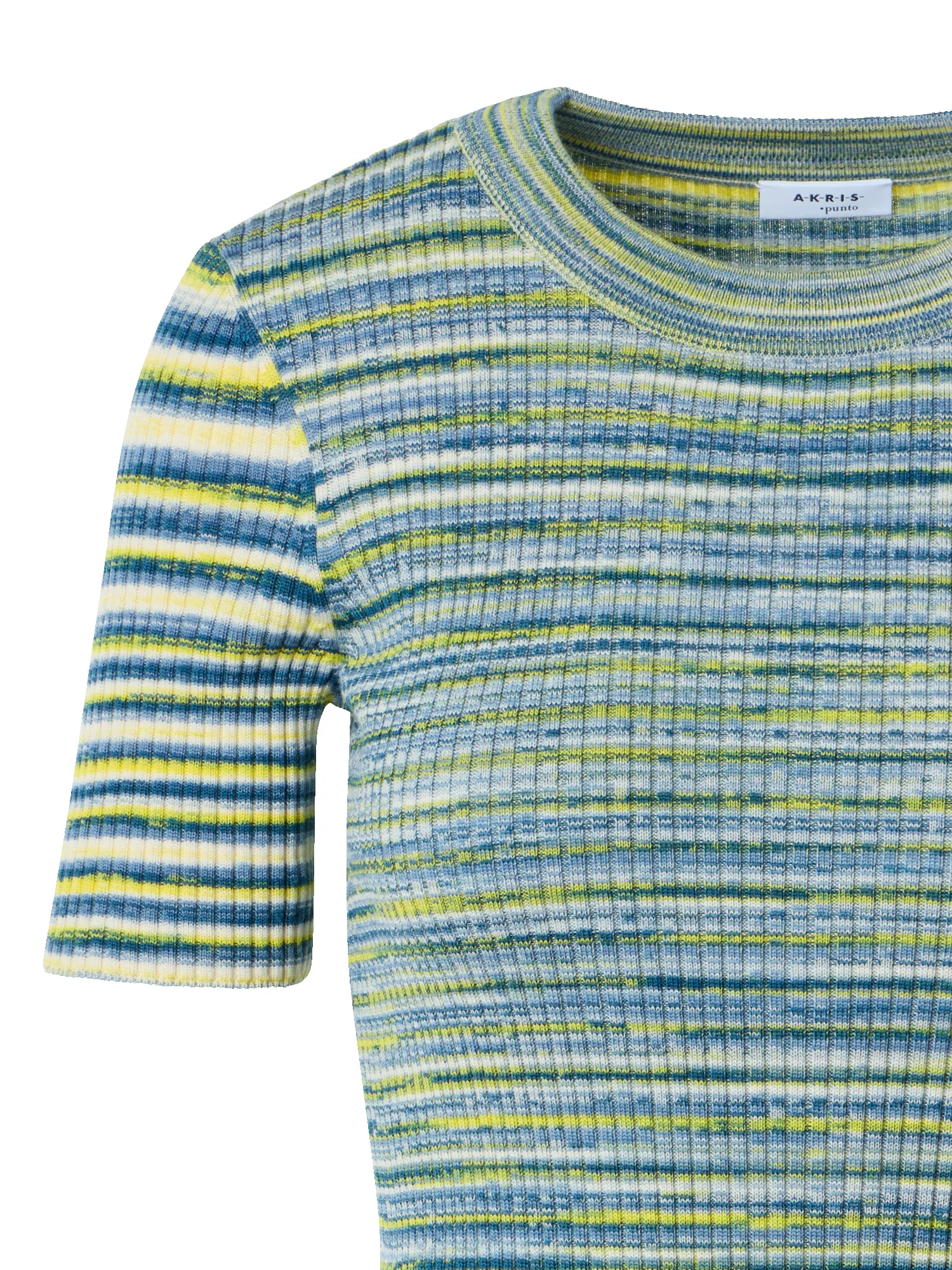 Fitted Space-Dye Merino Rib Knit Top sold by Akris product image thumbnail 3