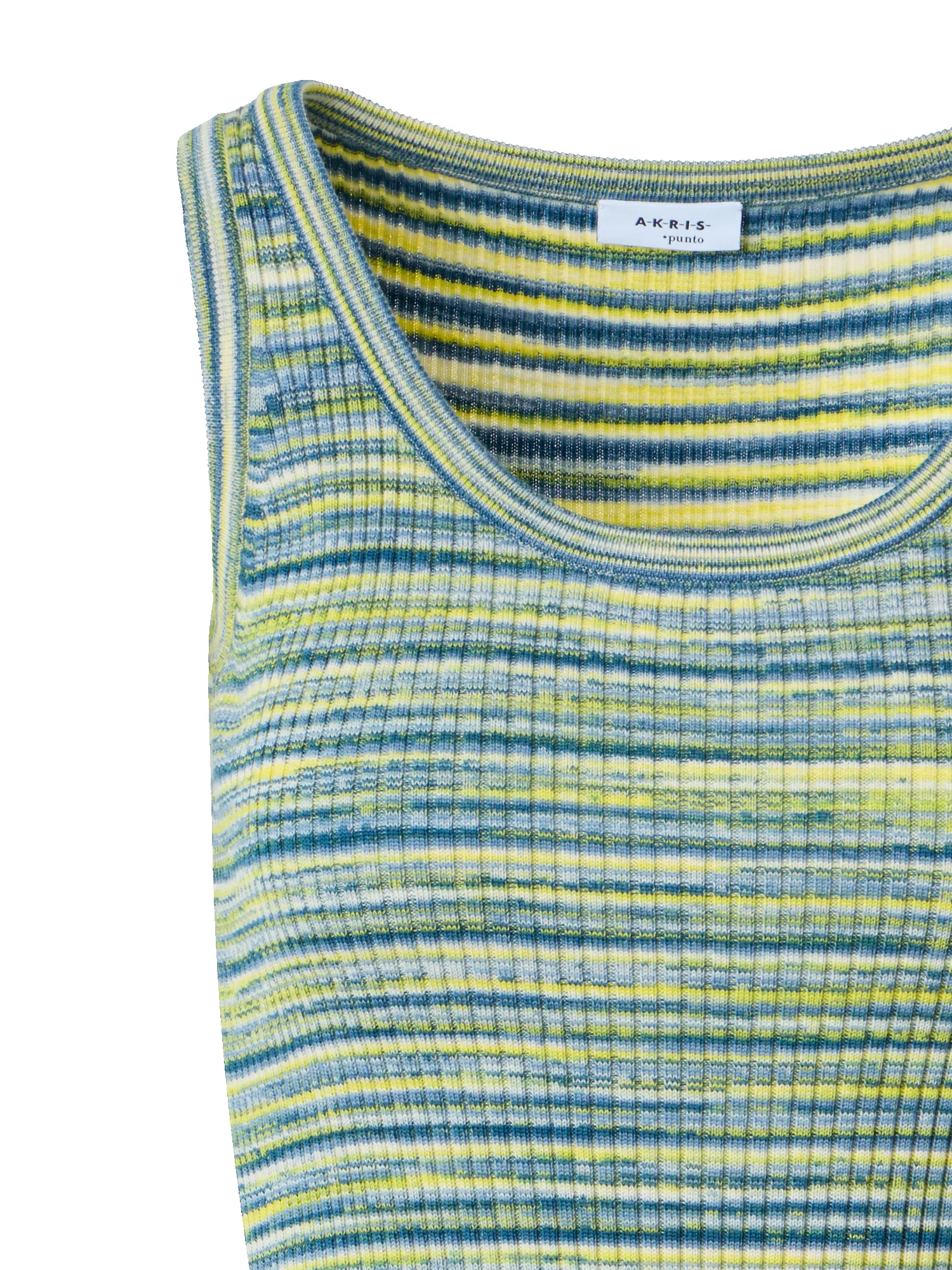 Fitted Scoop Neck Space-Dye Merino Rib Knit Tank sold by Akris product image thumbnail 3