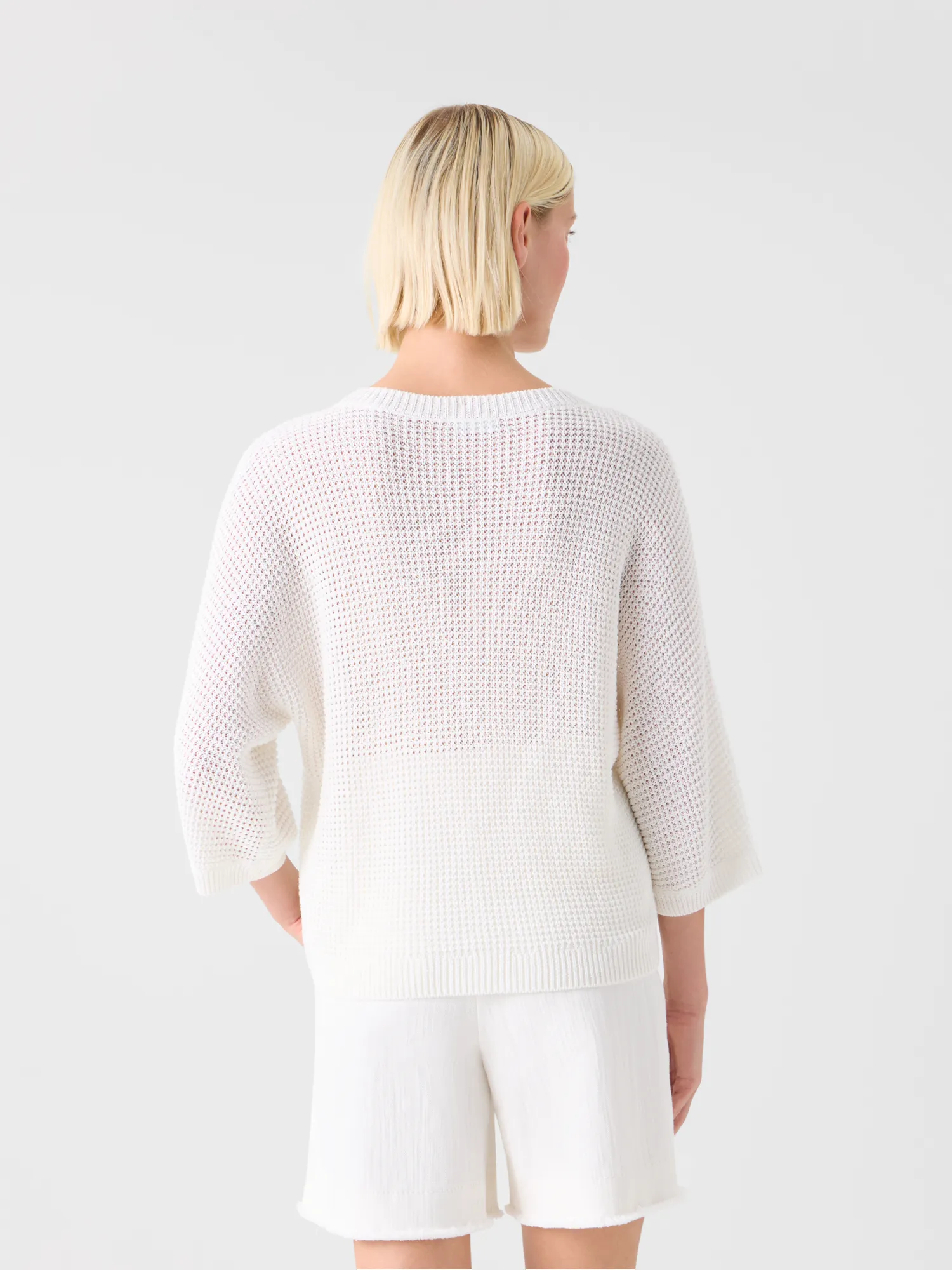 Relaxed Linen-Cotton Boxy Knit Sweater sold by Akris product image thumbnail 4