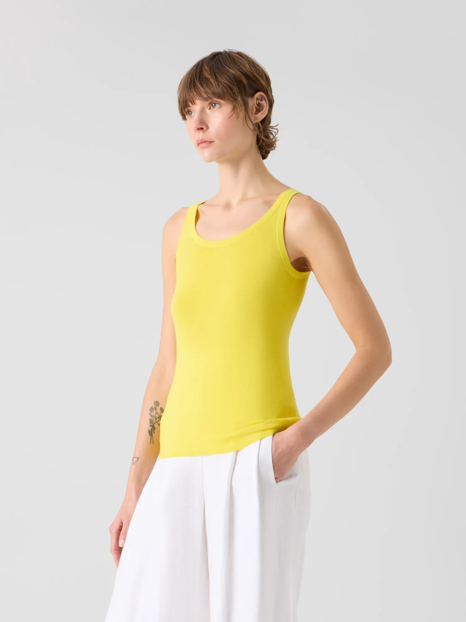 Fitted Merino Wool Tank Top with Scoop Neck sold by Akris product image thumbnail 2