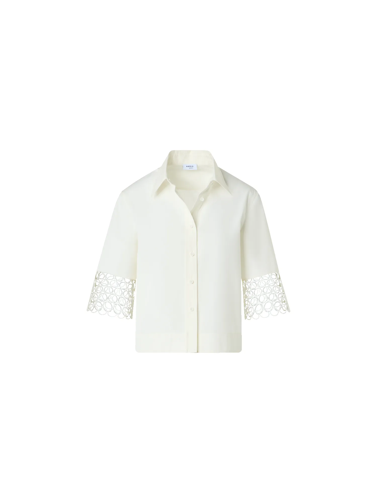 Cotton Boxy Blouse with Eyelet Guipure sold by Akris