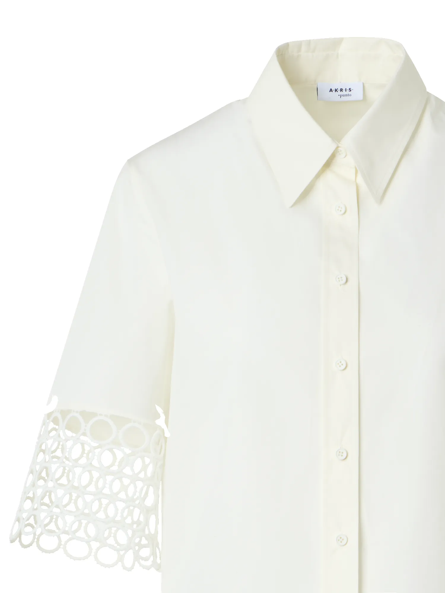 Cotton Boxy Blouse with Eyelet Guipure sold by Akris product image thumbnail 2