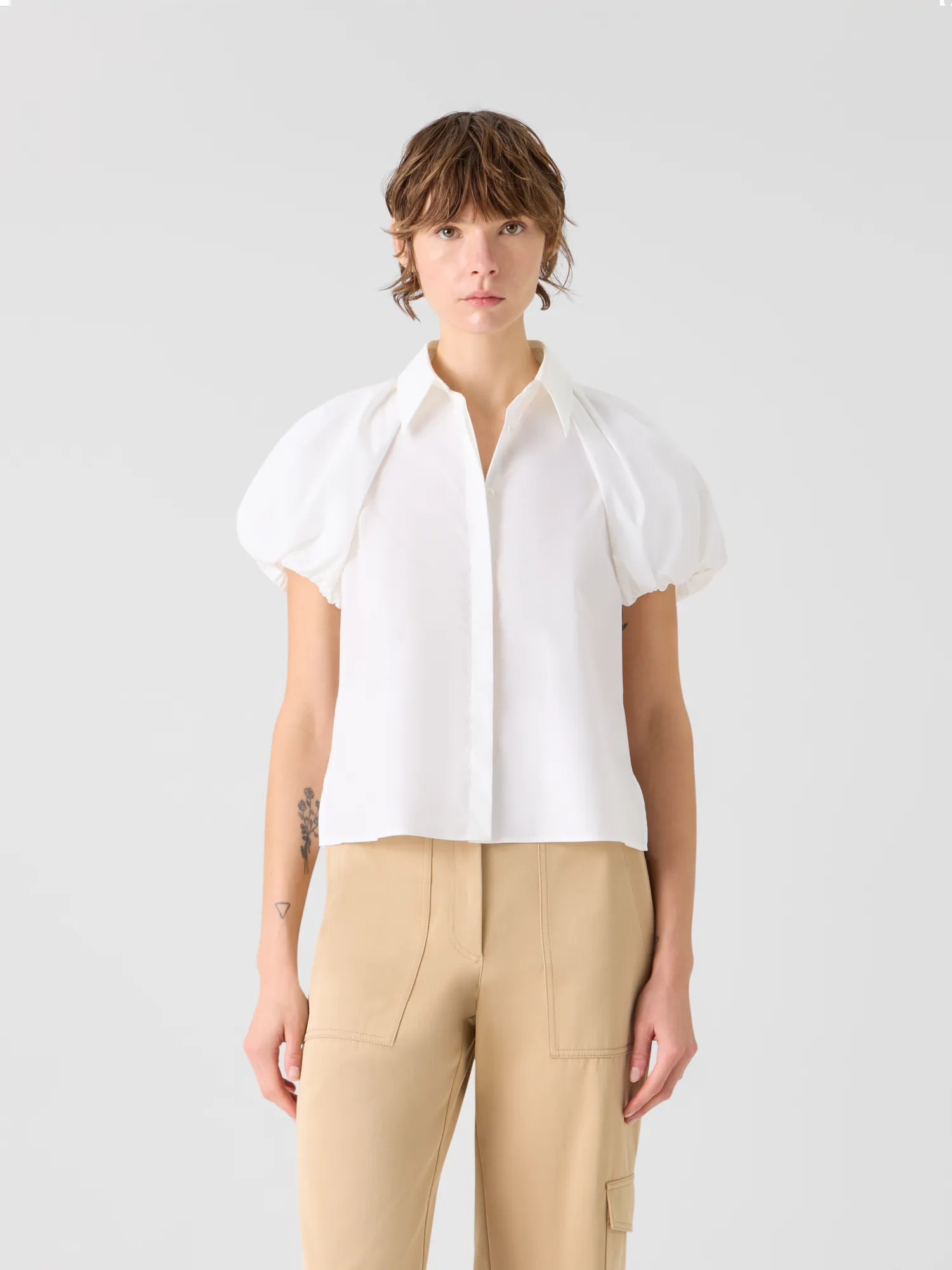 Cotton Poplin Blouse with Bubble Sleeves sold by Akris product image thumbnail 2