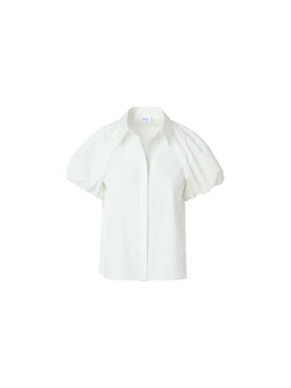 Cotton Poplin Blouse with Bubble Sleeves sold by Akris