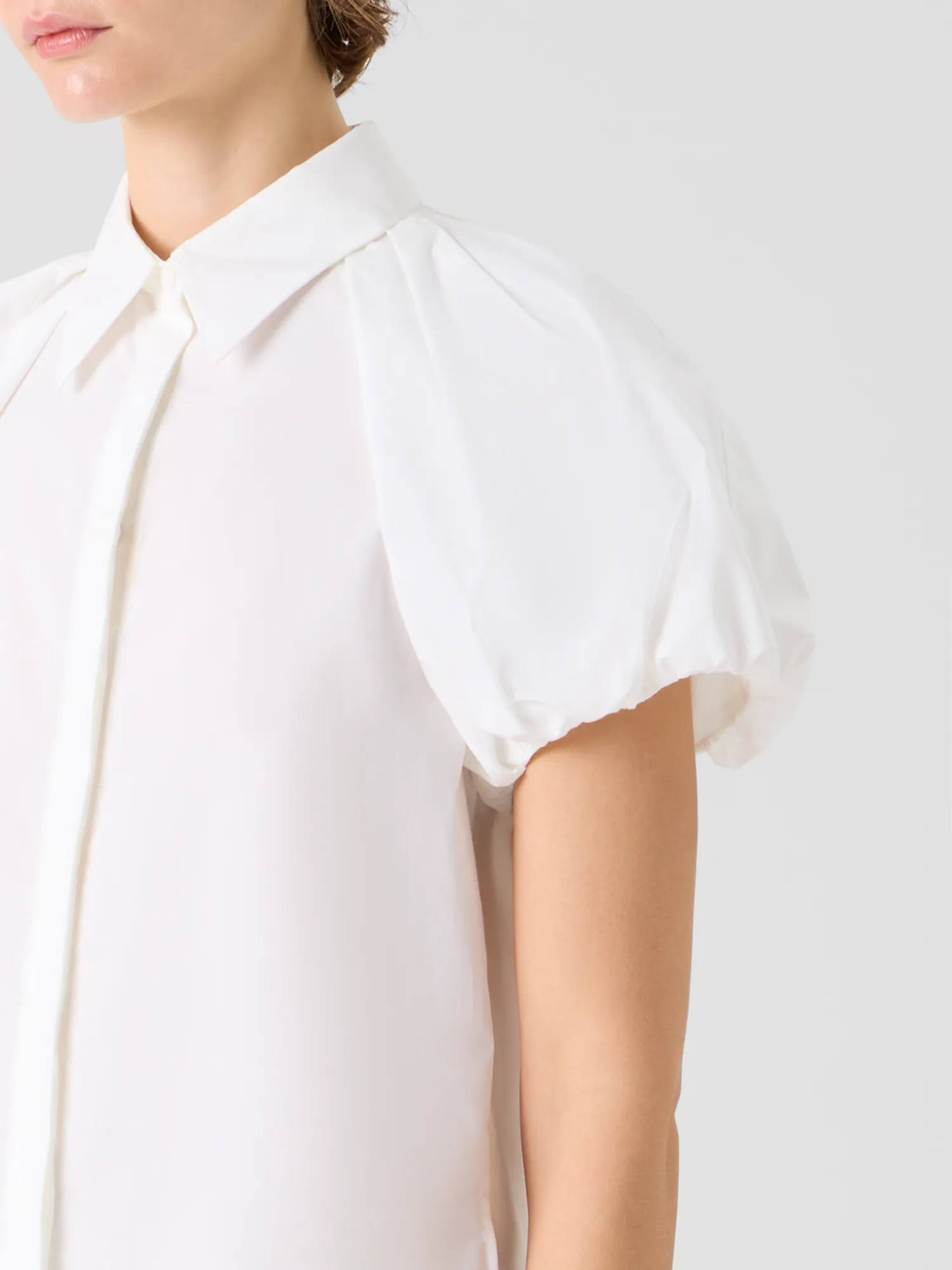 Cotton Poplin Blouse with Bubble Sleeves sold by Akris product image thumbnail 4