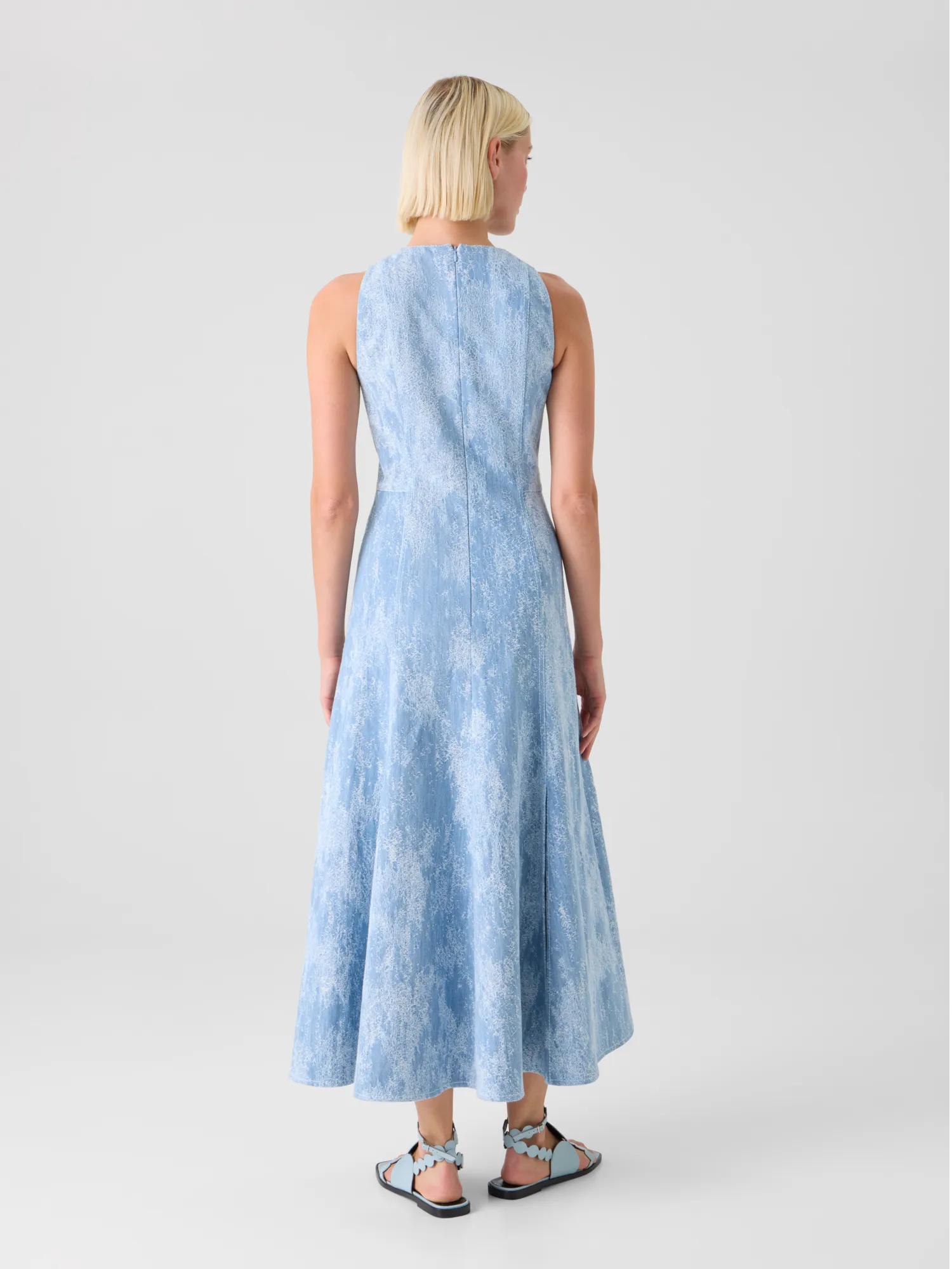 Fit-and-Flare Jacquard Denim Midi Dress sold by Akris product image thumbnail 5