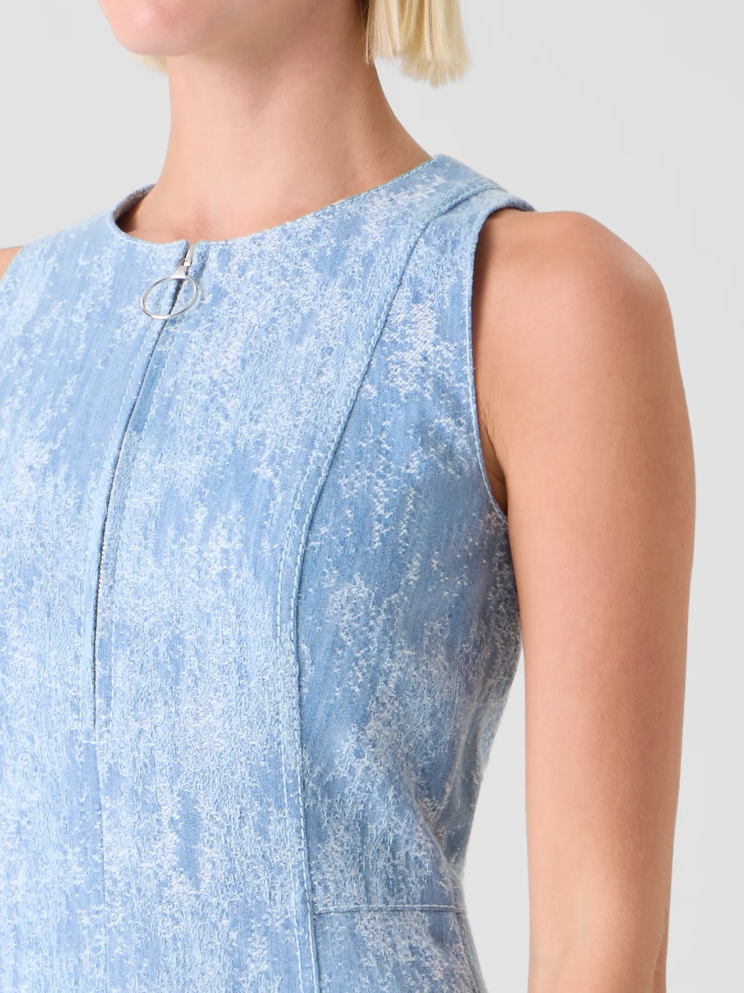 Fit-and-Flare Jacquard Denim Midi Dress sold by Akris product image thumbnail 3