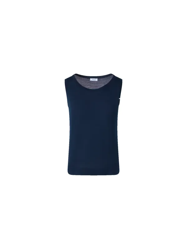 Boat Neck Lightweight Merino Wool Knit Top made by Akris Punto
