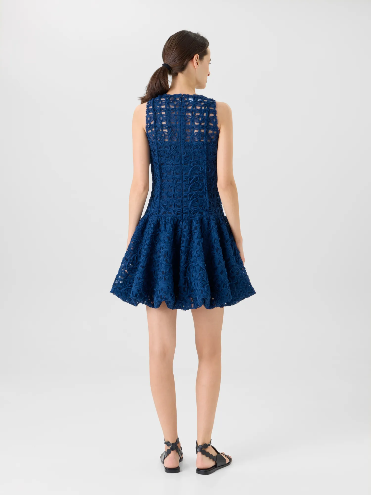 Flounced Mini Dress in 3D Scribble Tulle sold by Akris product image thumbnail 4