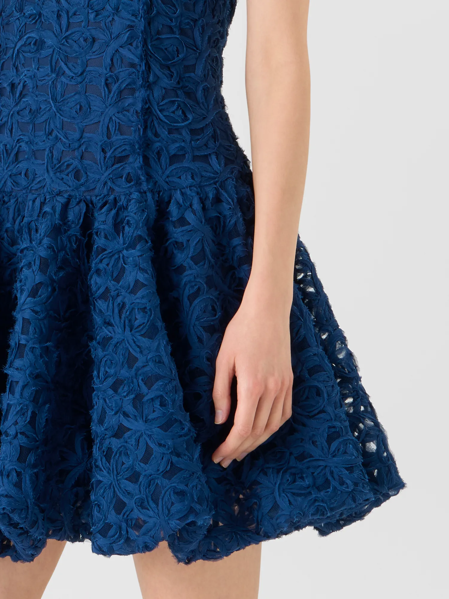 Flounced Mini Dress in 3D Scribble Tulle sold by Akris product image thumbnail 3