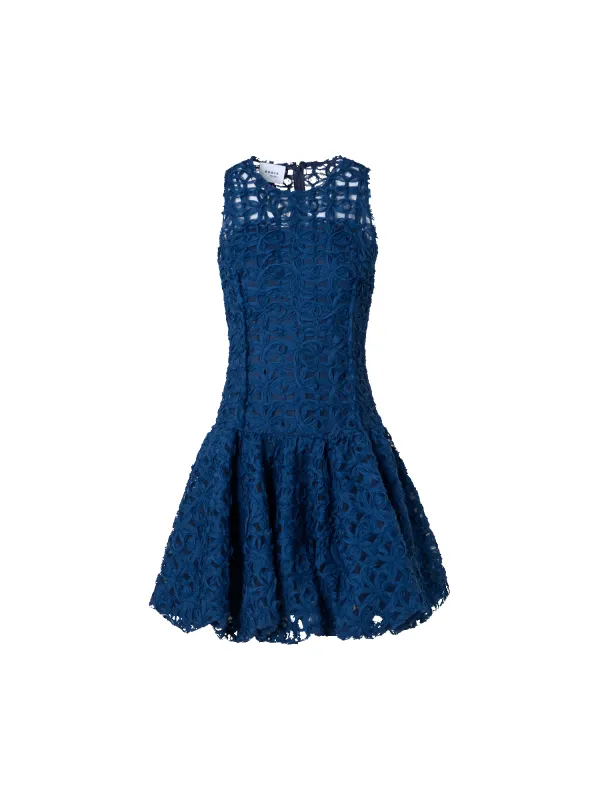 Flounced Mini Dress in 3D Scribble Tulle sold by Akris