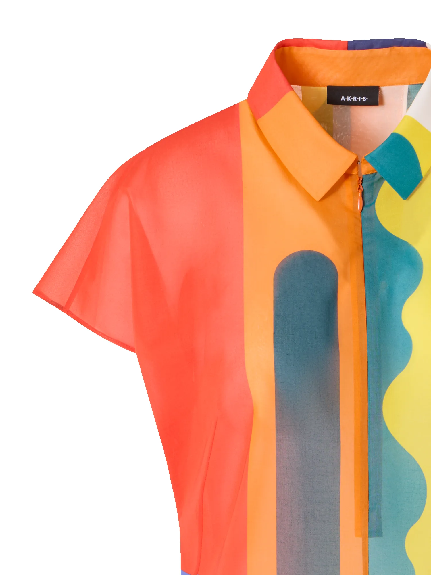 Cotton Tunic Blouse with Paravent Print sold by Akris product image thumbnail 3