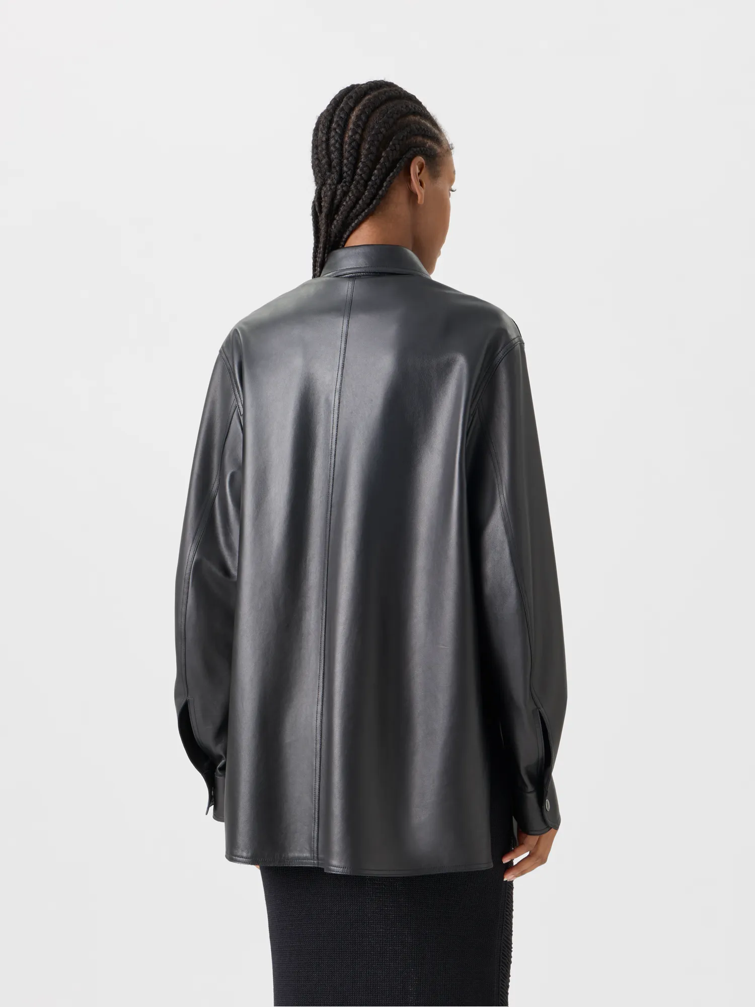 Oversize Nappa Leather Shirt sold by Akris product image thumbnail 5
