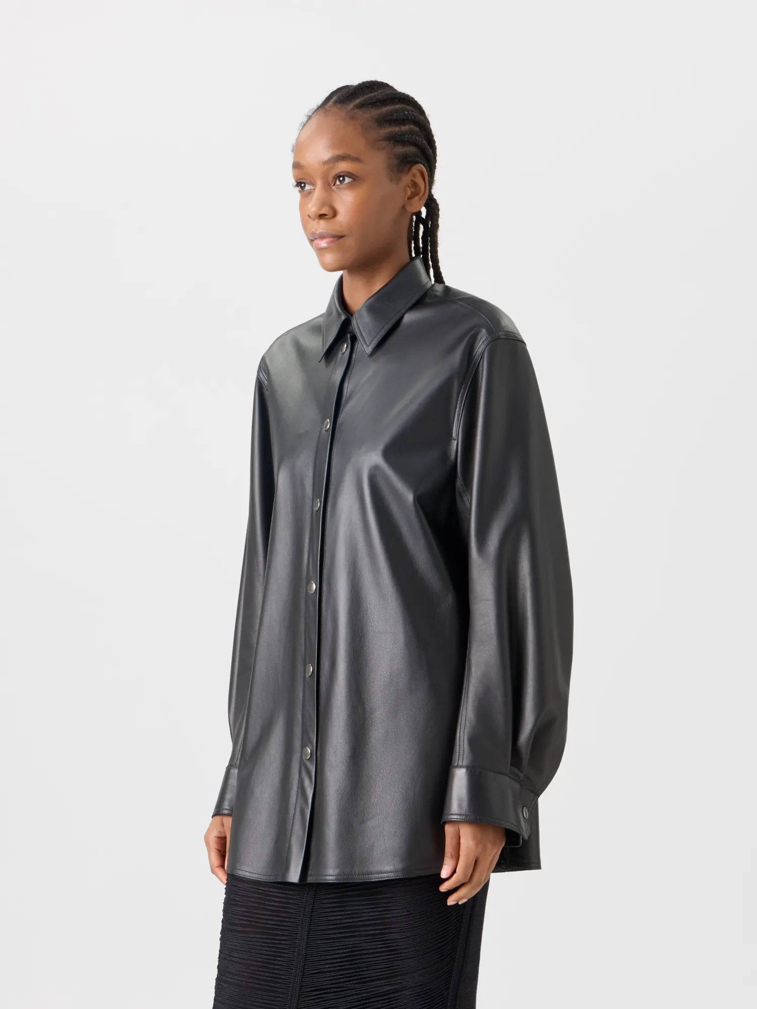 Oversize Nappa Leather Shirt sold by Akris product image thumbnail 3