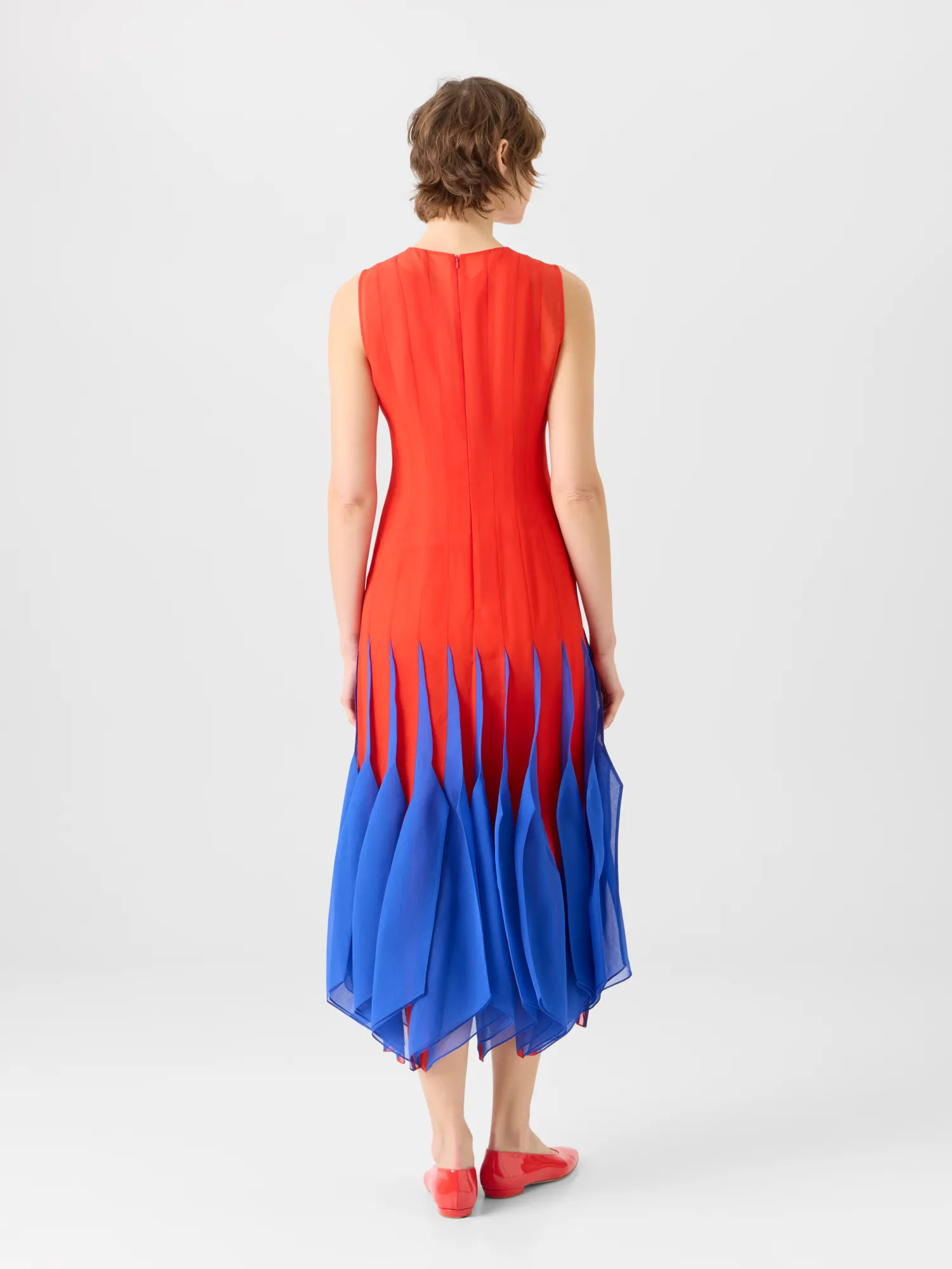 Silk Midi Dress with High Plains Insets sold by Akris product image thumbnail 2