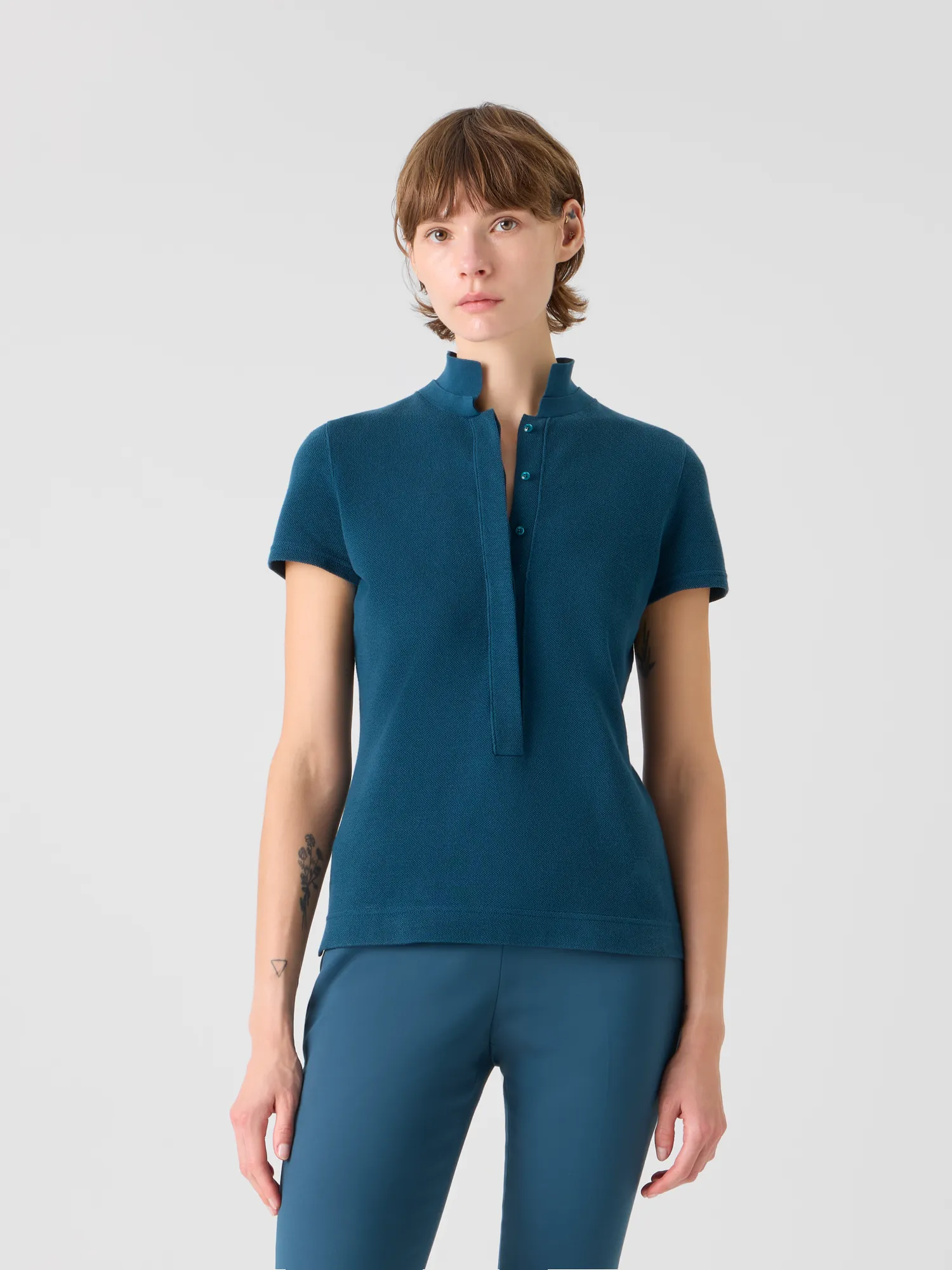 Fitted Cotton Piqué Polo Shirt sold by Akris product image thumbnail 2