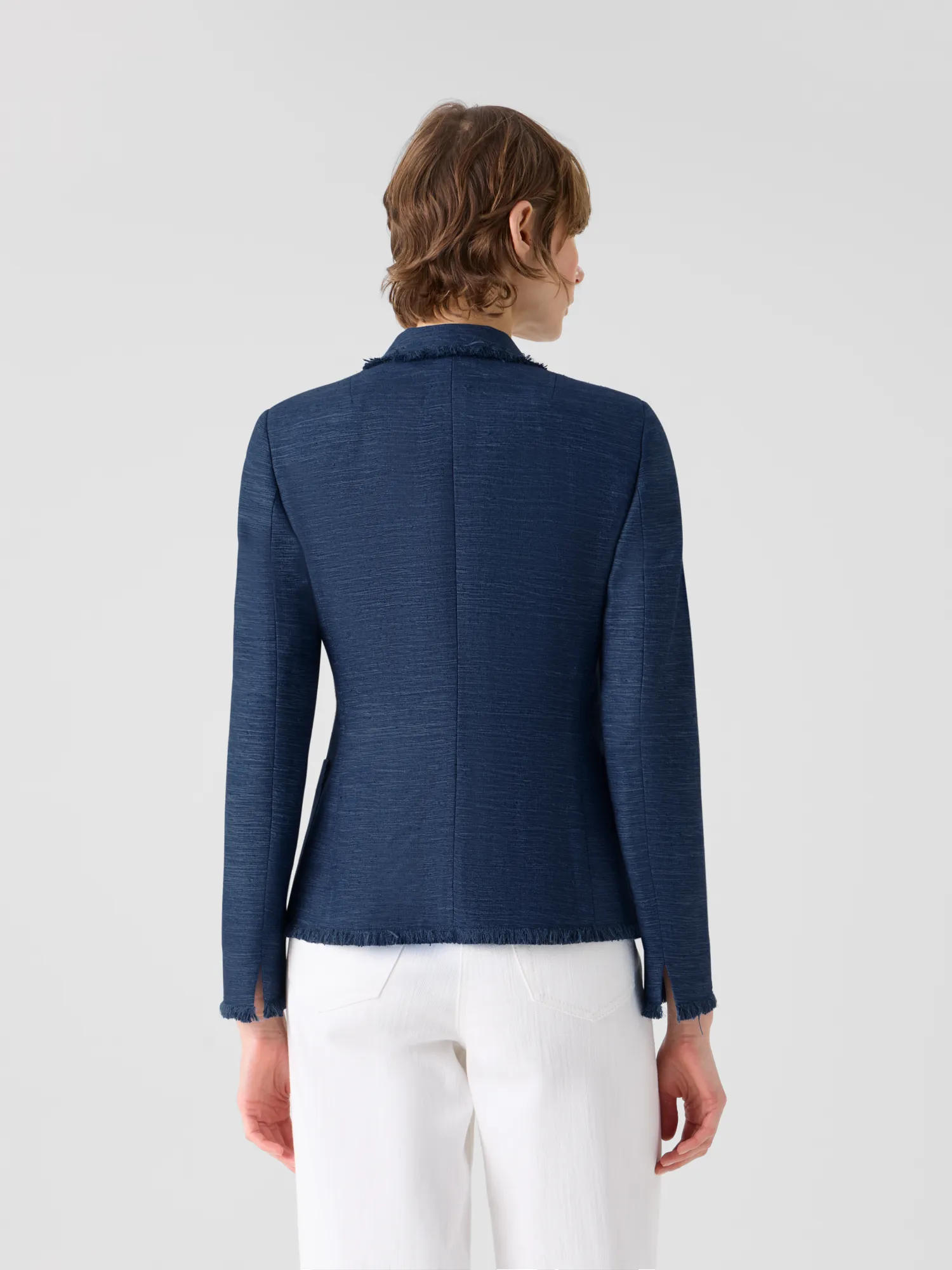 Fringed Indian Silk Double-Breasted Jacket sold by Akris product image thumbnail 3