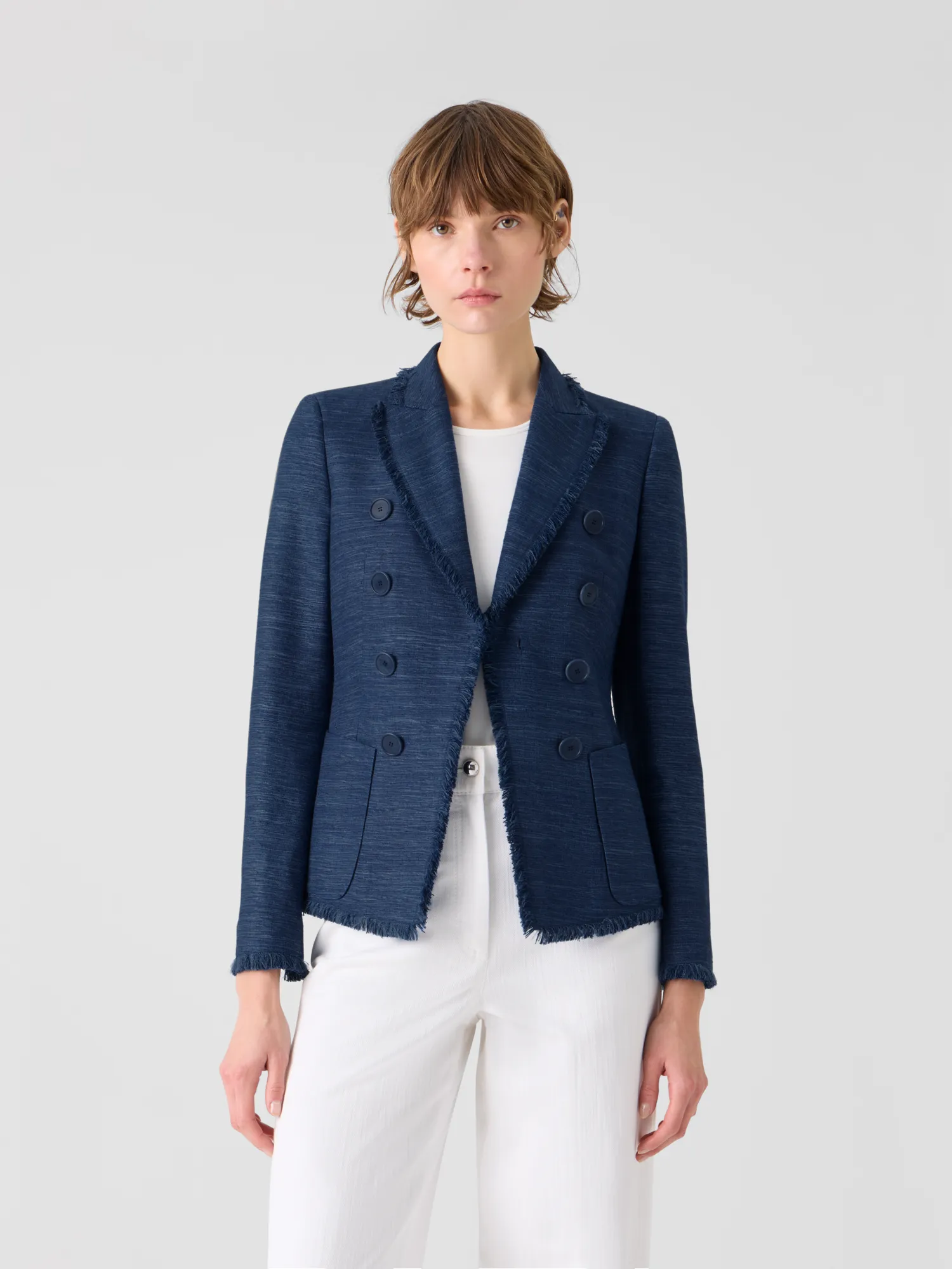Fringed Indian Silk Double-Breasted Jacket sold by Akris product image thumbnail 2