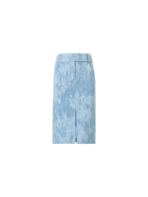 Jacquard Denim Pencil Skirt made by Akris