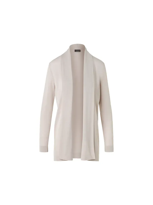 Long Silk Cotton Cardigan with Shawl Collar made by Akris
