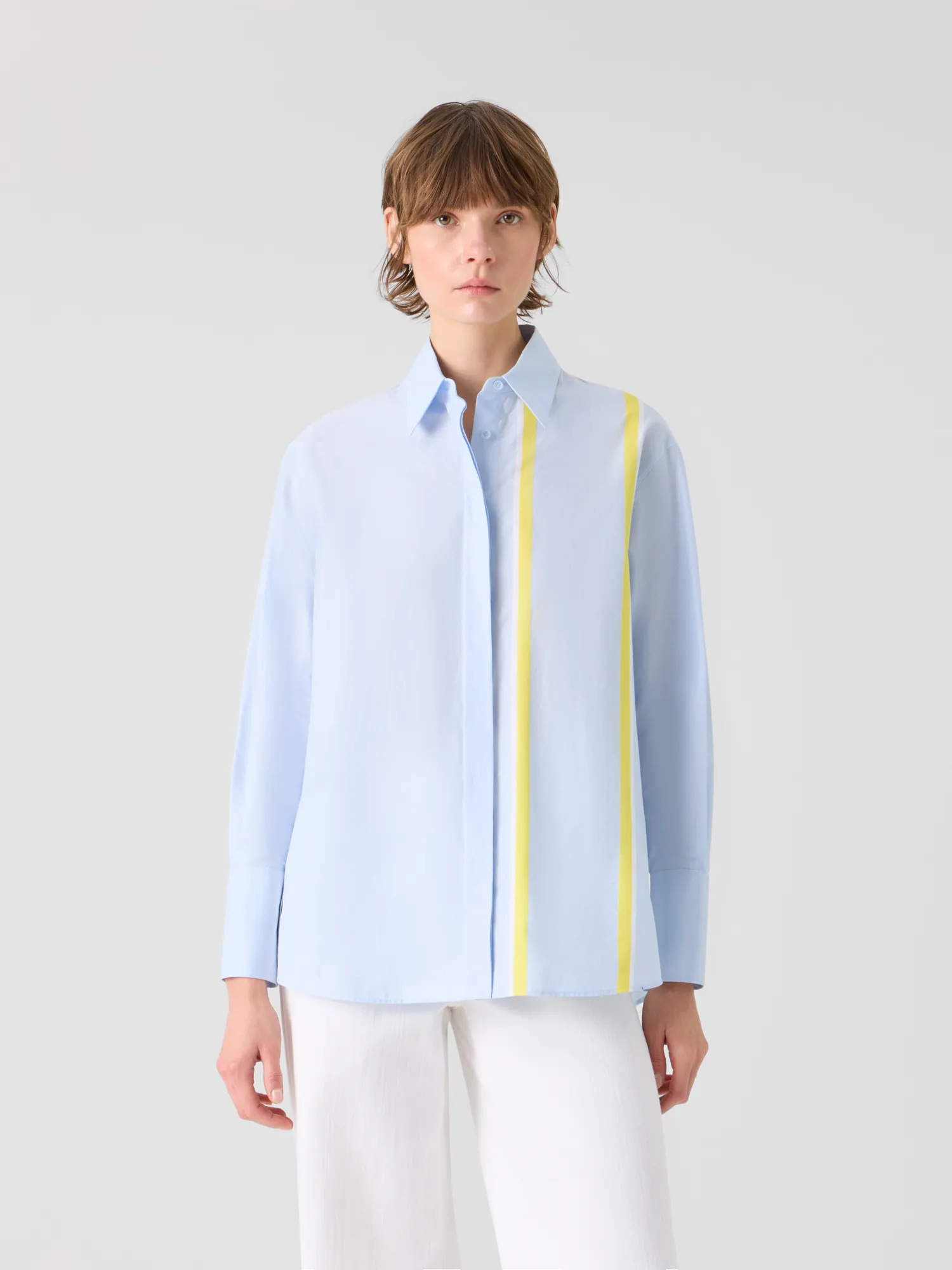 Striped Cotton Chambré Shirt Blouse sold by Akris product image thumbnail 2