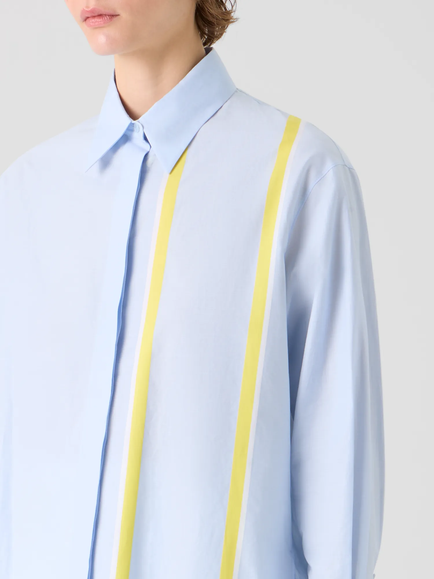 Striped Cotton Chambré Shirt Blouse sold by Akris product image thumbnail 4
