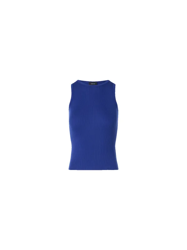 Sleeveless Ribbed Silk Knit Top made by Akris