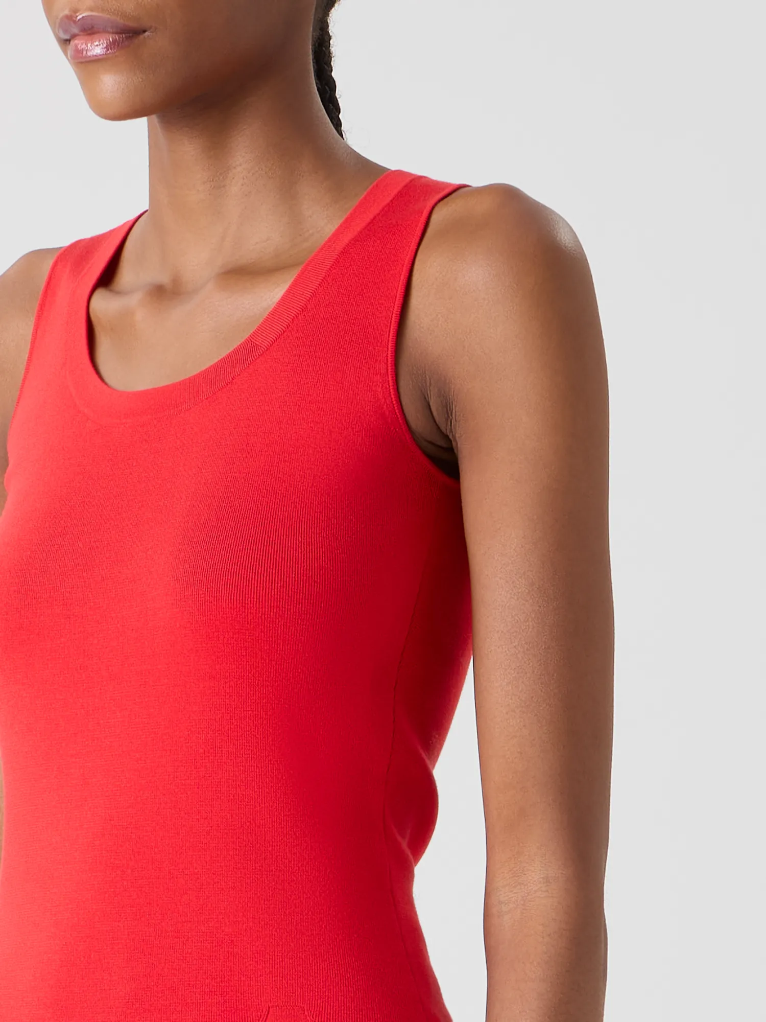 Fitted Stretch Silk Knit Tank Top sold by Akris product image thumbnail 4