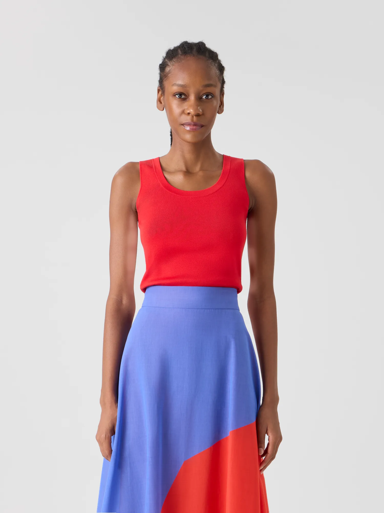 Fitted Stretch Silk Knit Tank Top sold by Akris product image thumbnail 2