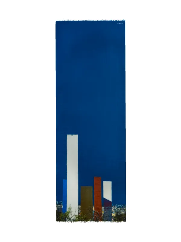 Barragan Towers Print Scarf made by Akris