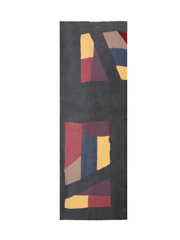 Scarf in Cashmere and Silk with Orphisme Print made by Akris