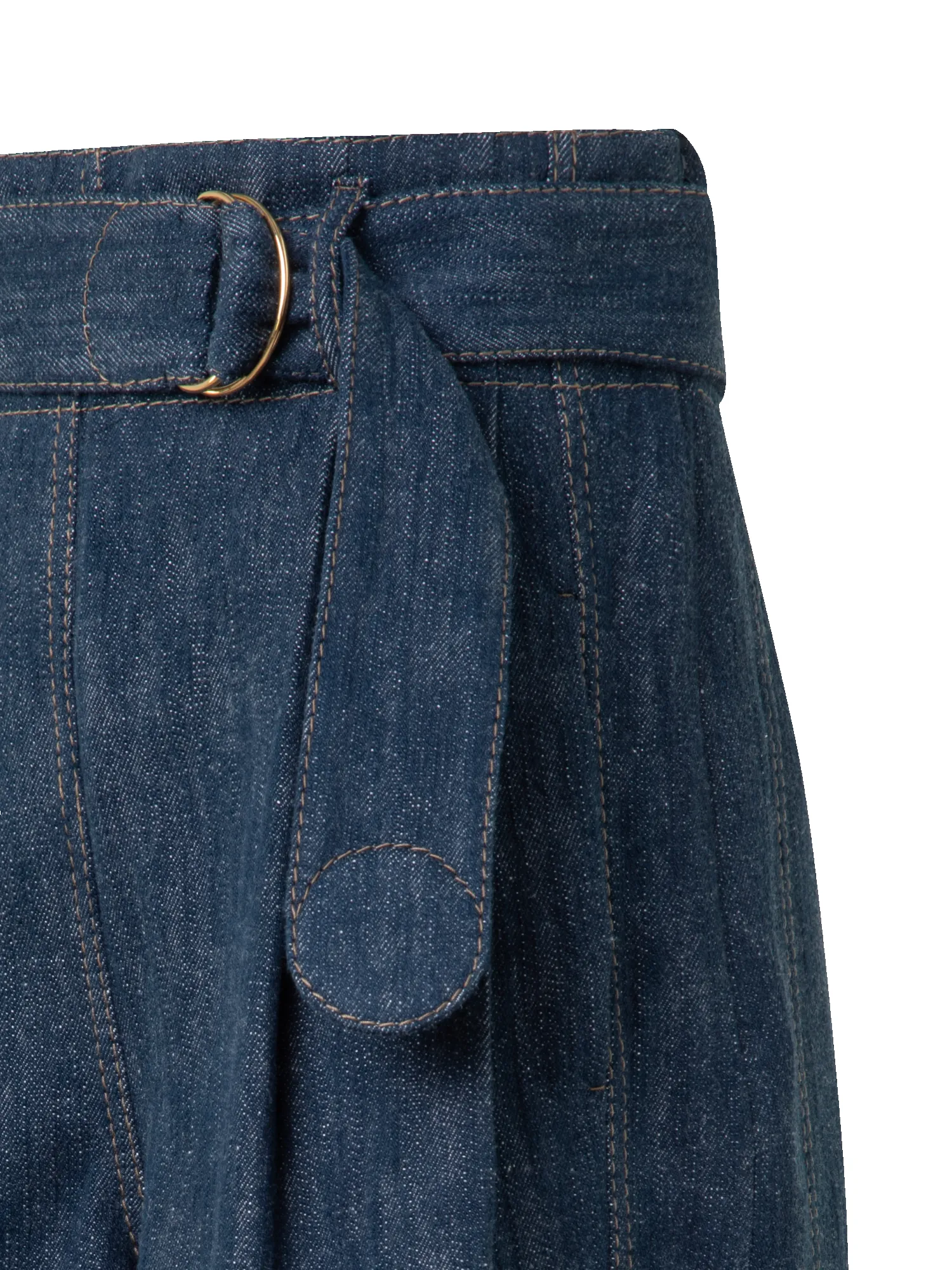 Wide Cotton Wool Denim Bermuda Shorts sold by Akris product image thumbnail 3