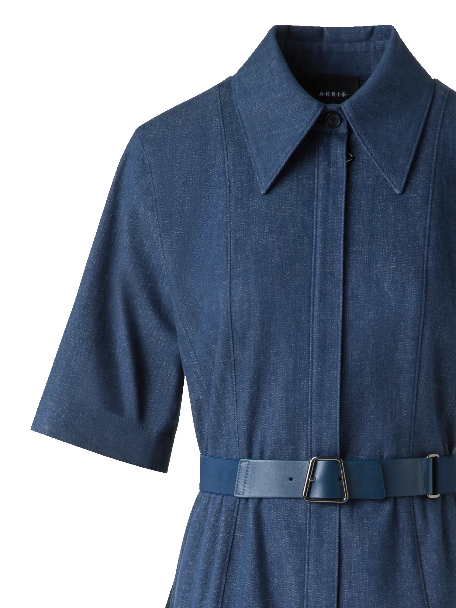 Short Sleeve Shirt Dress in Cotton Denim sold by Akris product image thumbnail 3