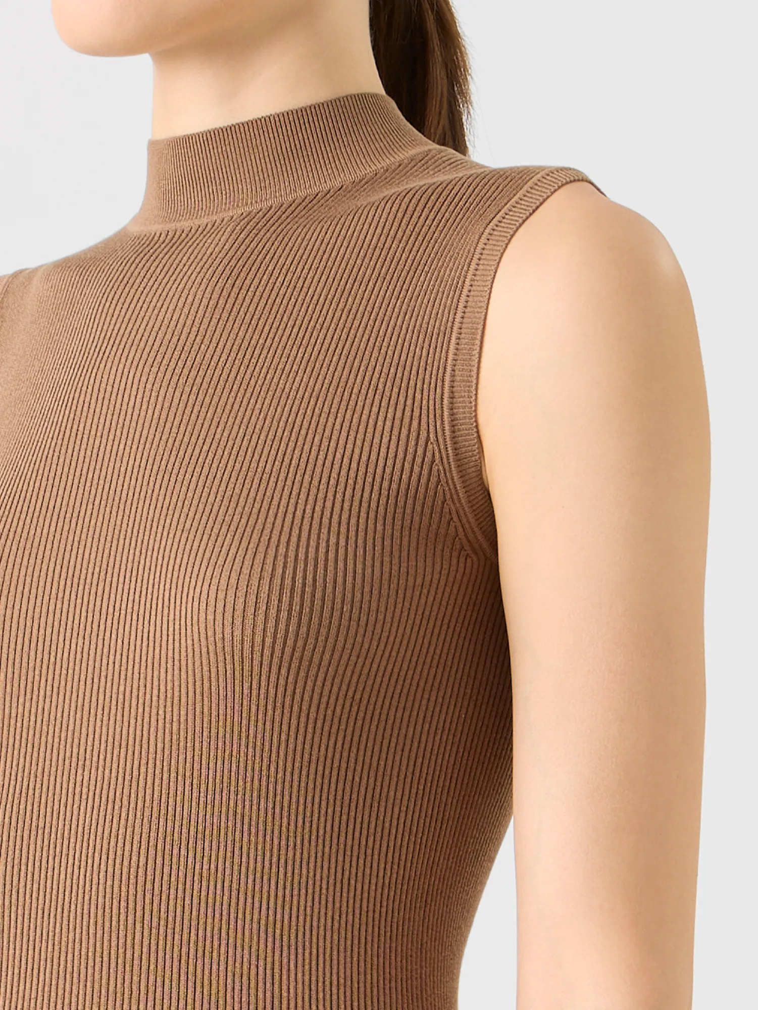 Silk-Cotton Rib Knit Top sold by Akris product image thumbnail 4