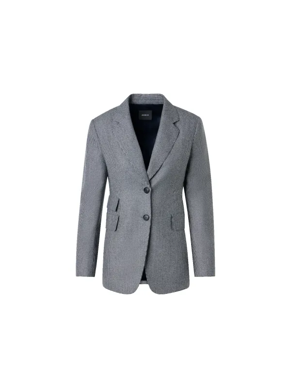 Cashmere Pepita Tailored Blazer made by Akris
