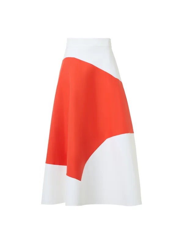 Flared Midi Skirt with Polygon Patchwork made by Akris