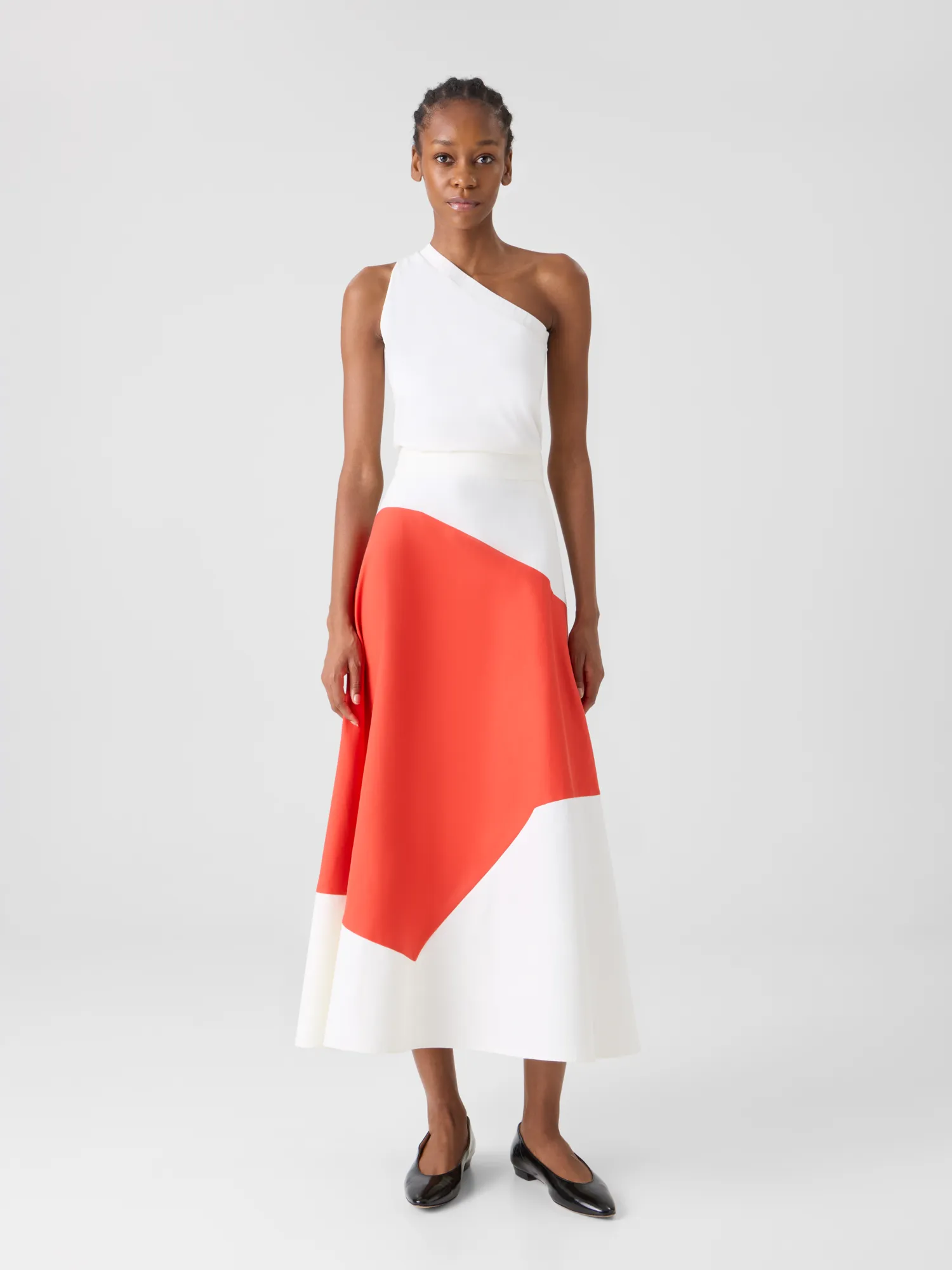 Flared Midi Skirt with Polygon Patchwork sold by Akris product image thumbnail 2