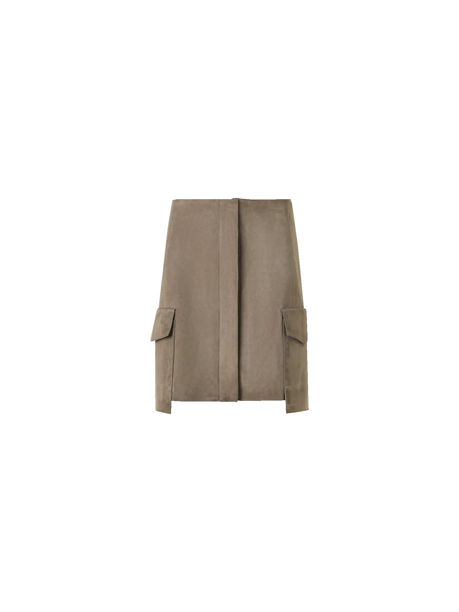 Suede Mini Skirt with Patch Pockets sold by Akris