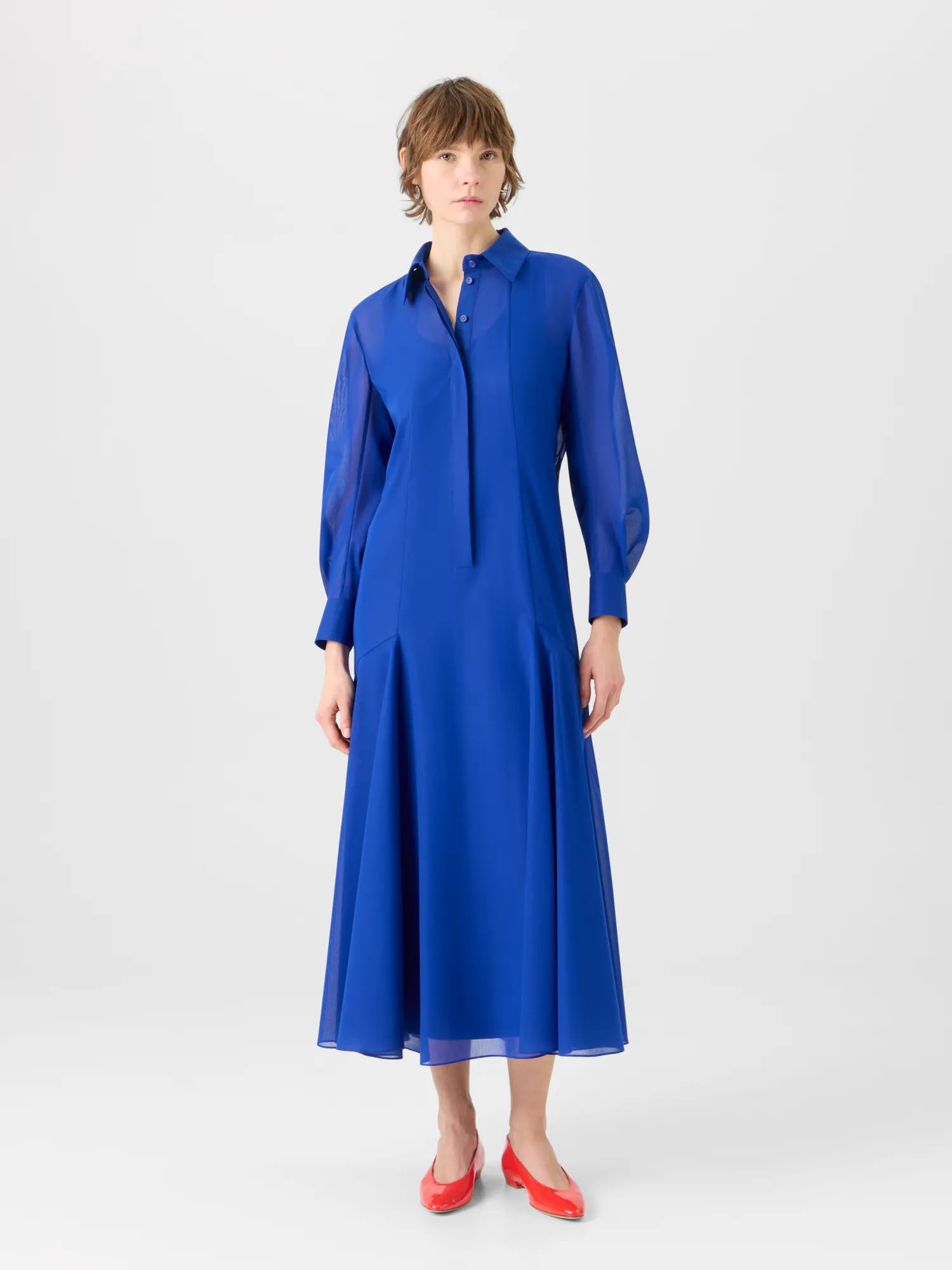 Midi A-Line Dress in Cotton Voile sold by Akris product image thumbnail 2