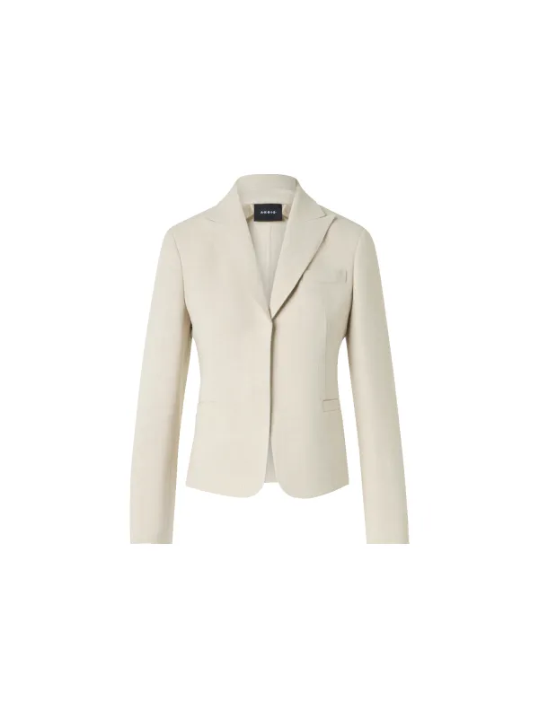 Deneuve Short Fitted Jacket in Linen Wool Double-Face made by Akris