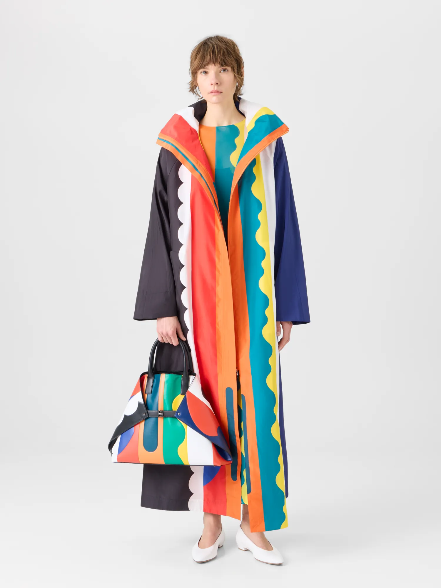 Ivano Taffeta Maxi Coat with Paravent Print sold by Akris product image thumbnail 2