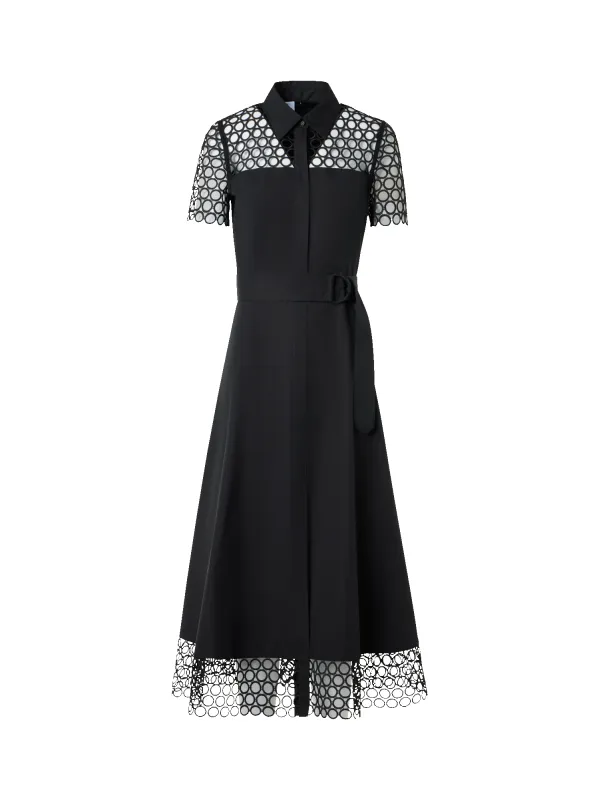 Cotton Midi Dress with Eyelet Guipure made by Akris Punto