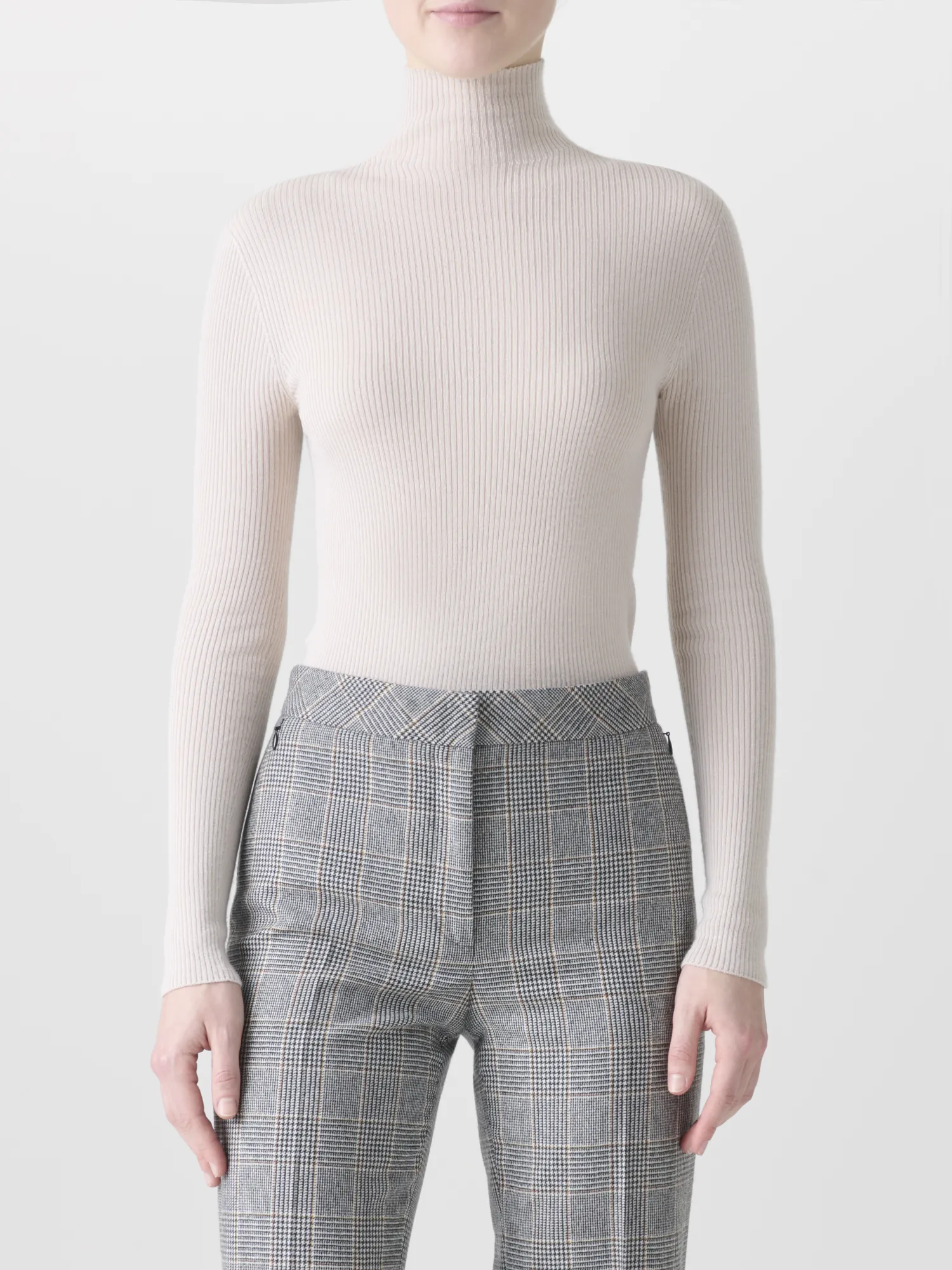 Fine Rib Cashmere Silk Mock Neck Pullover sold by Akris product image thumbnail 2