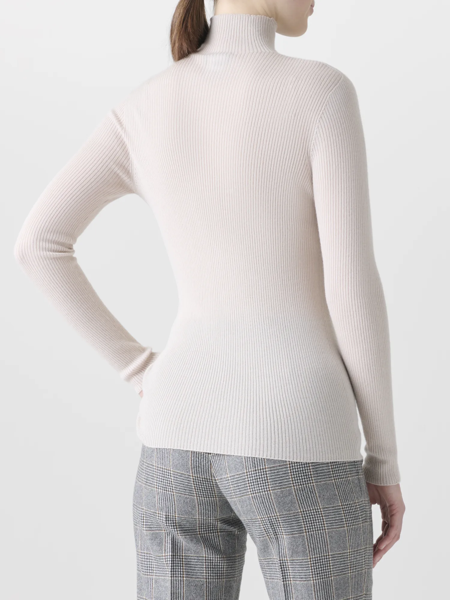 Fine Rib Cashmere Silk Mock Neck Pullover sold by Akris product image thumbnail 3