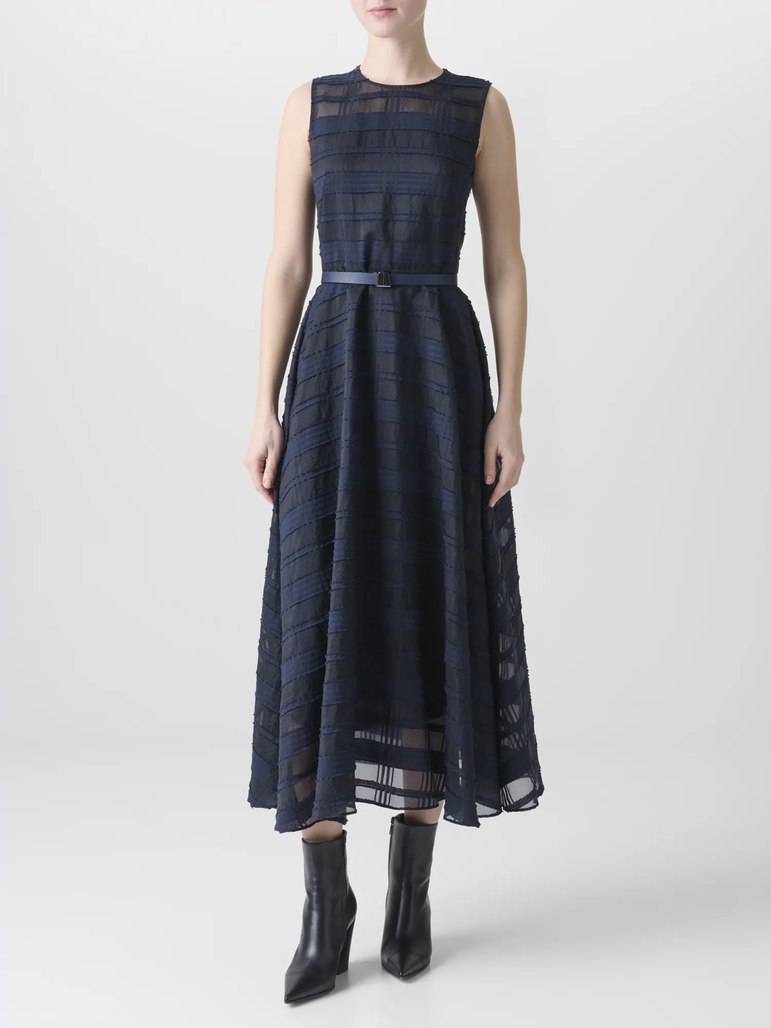 Plaid Fit and Flare Midi Dress sold by Akris product image thumbnail 2