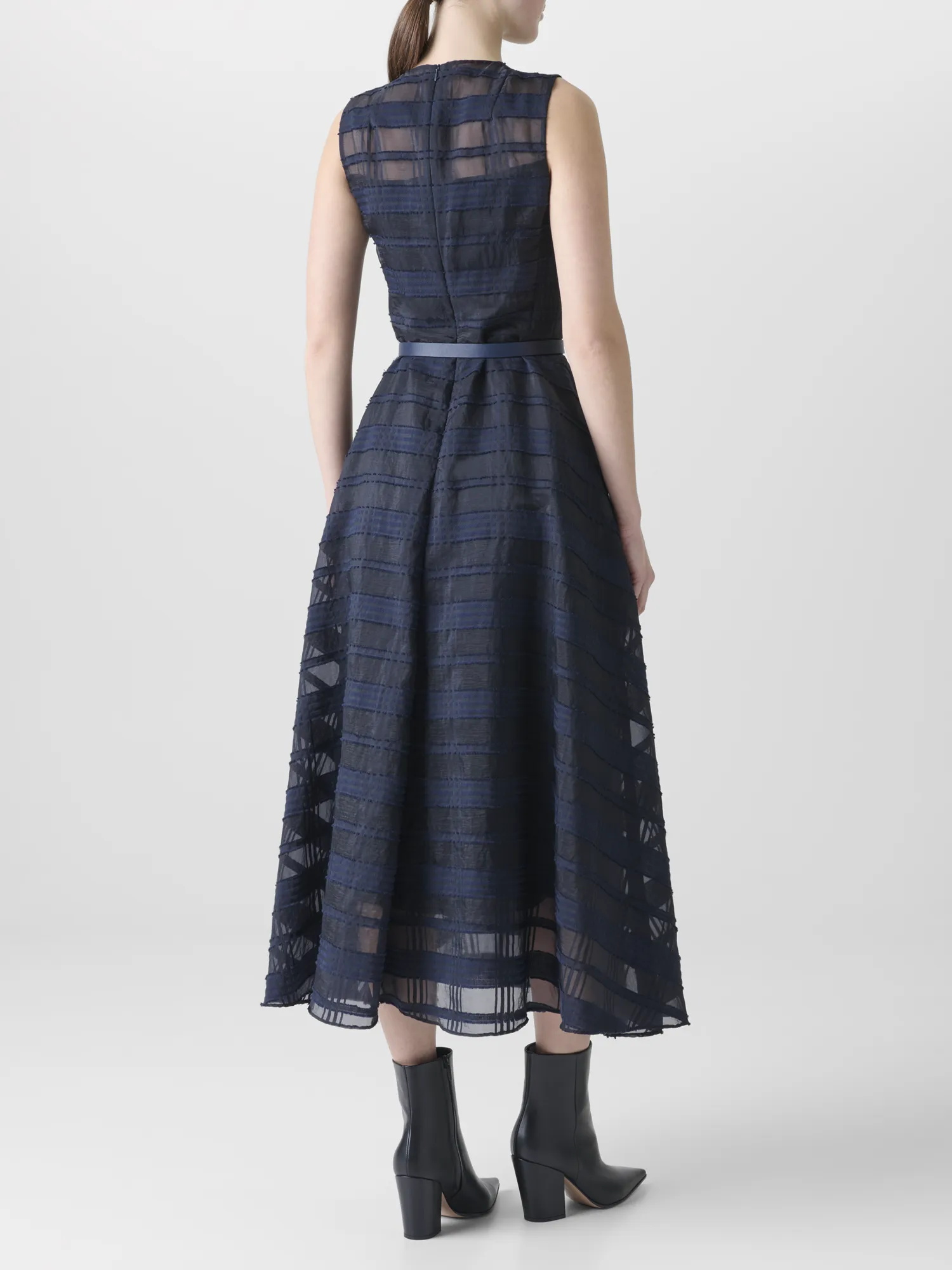 Plaid Fit and Flare Midi Dress sold by Akris product image thumbnail 5
