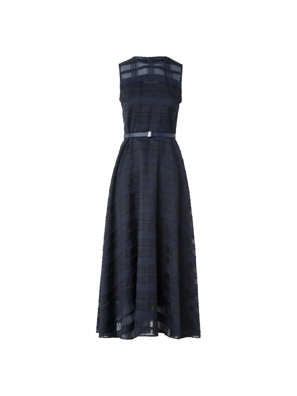 Plaid Fit and Flare Midi Dress made by Akris