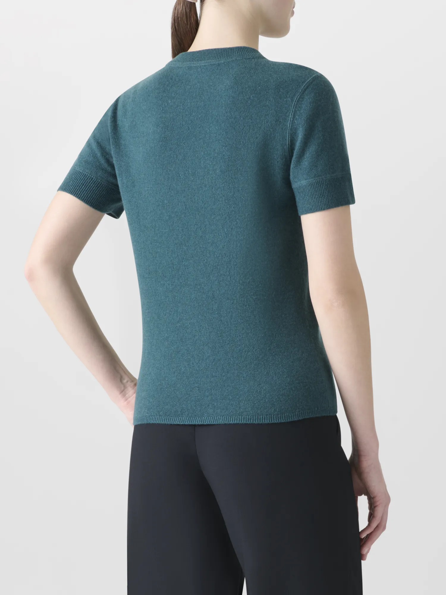 Short Sleeve Pure Cashmere Knit Sweater sold by Akris product image thumbnail 5