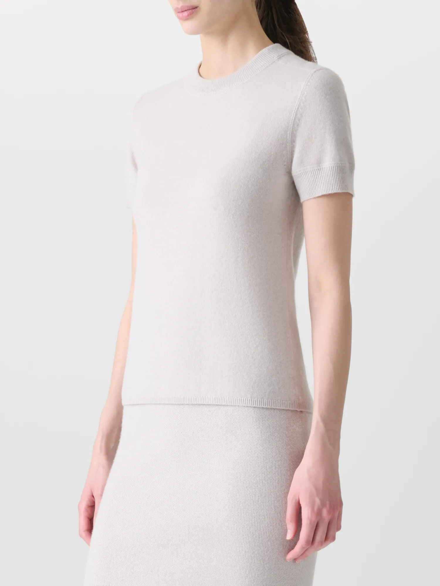 Short Sleeve Pure Cashmere Knit Sweater sold by Akris product image thumbnail 2