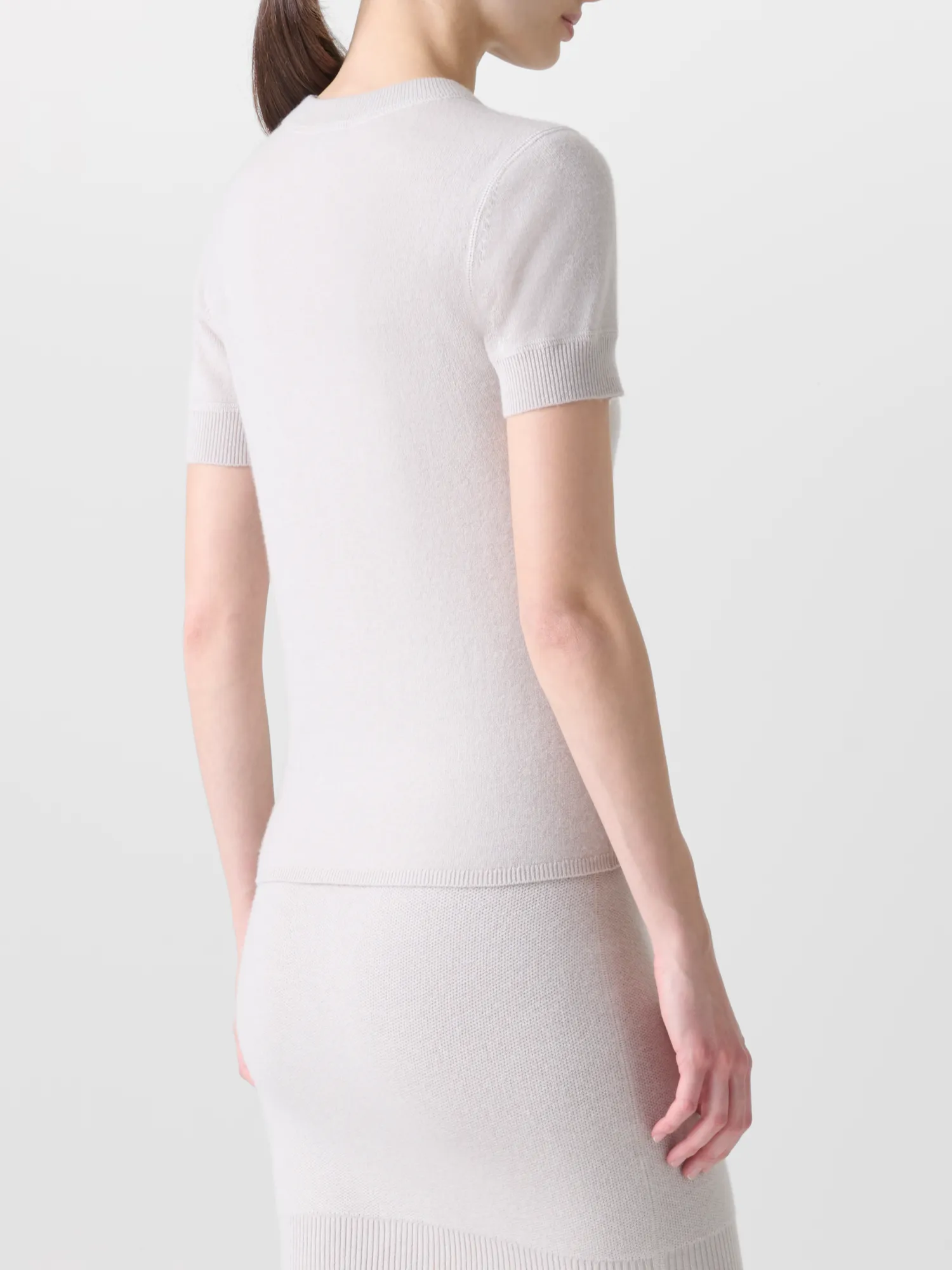 Short Sleeve Pure Cashmere Knit Sweater sold by Akris product image thumbnail 5